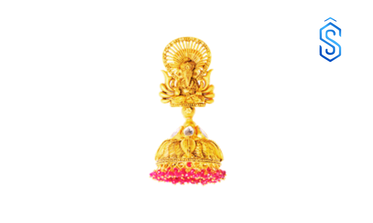 Ganesha Motif Temple Jhumka
