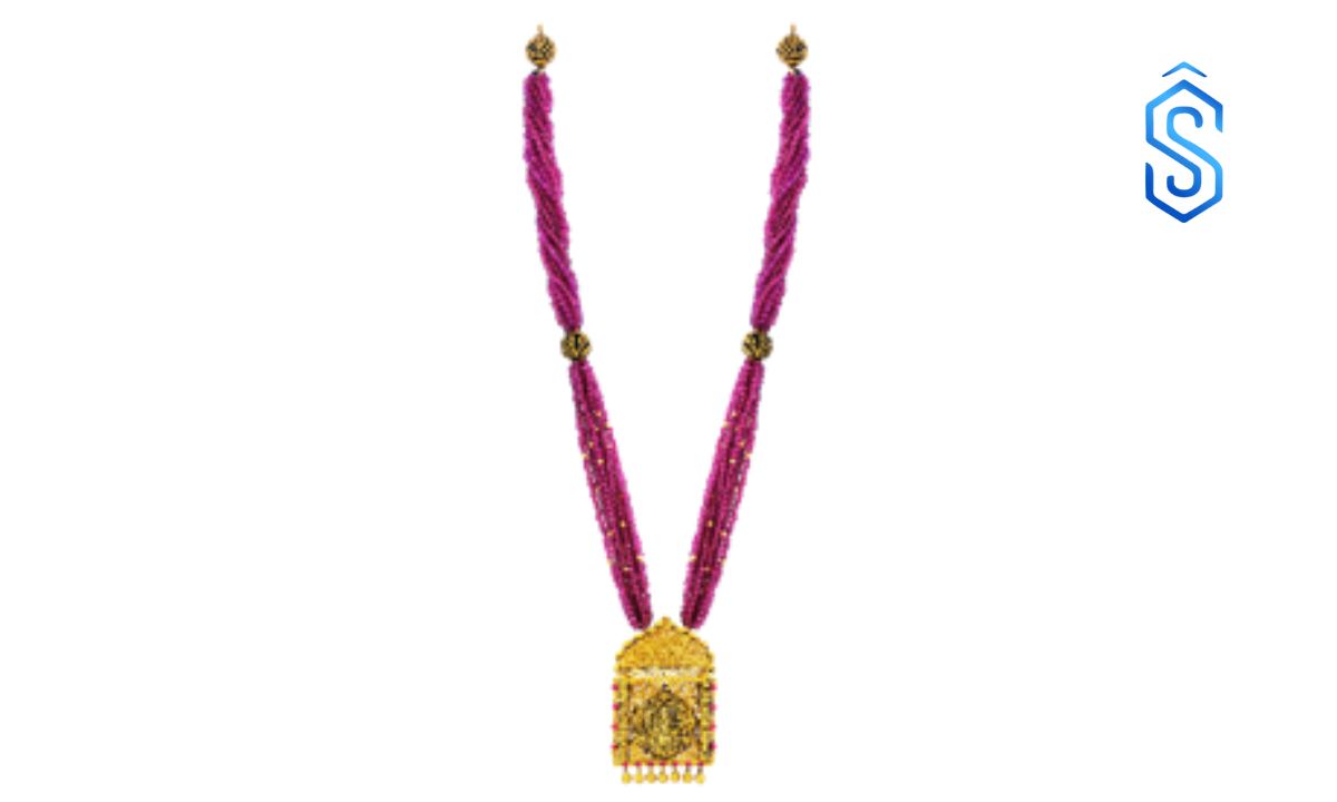 Ganesha Pendant with Amethyst-Hued Beads