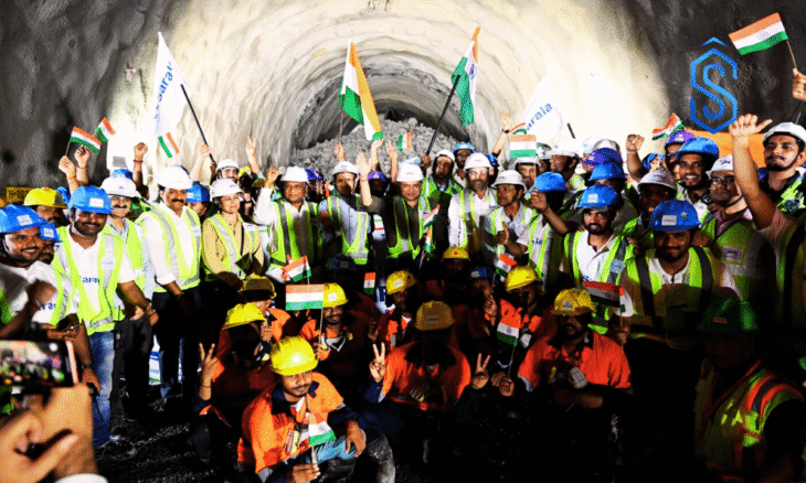 tunnel breakthrough in Mumbai-Ahmedabad High-Speed Rail project