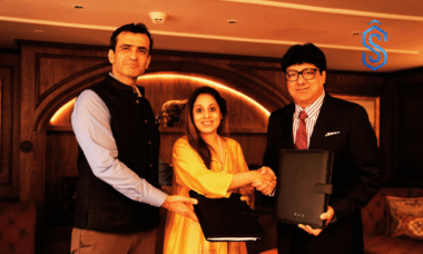 Atmantan Wellness Centre cofounders Nikhil Kapur and Sharmilee Kapur, with Puneet Chhatwal, MD & CEO, IHCL