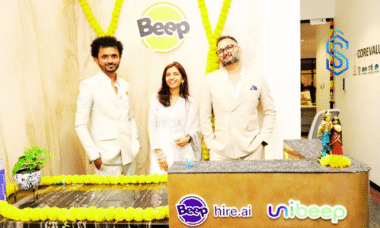 Beep Co-Founders Saurabh Mangrulkar, Rakhi Pal and Yogesh Nogia