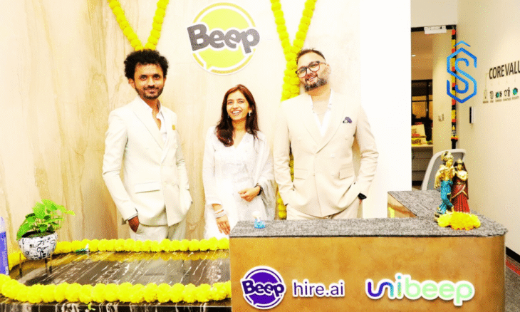Beep Co-Founders Saurabh Mangrulkar, Rakhi Pal and Yogesh Nogia