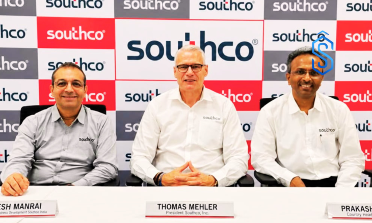 Southco President Thomas Mehler, Country Head Prakash T. John, and General Manager - Business Development Veeresh Manrai