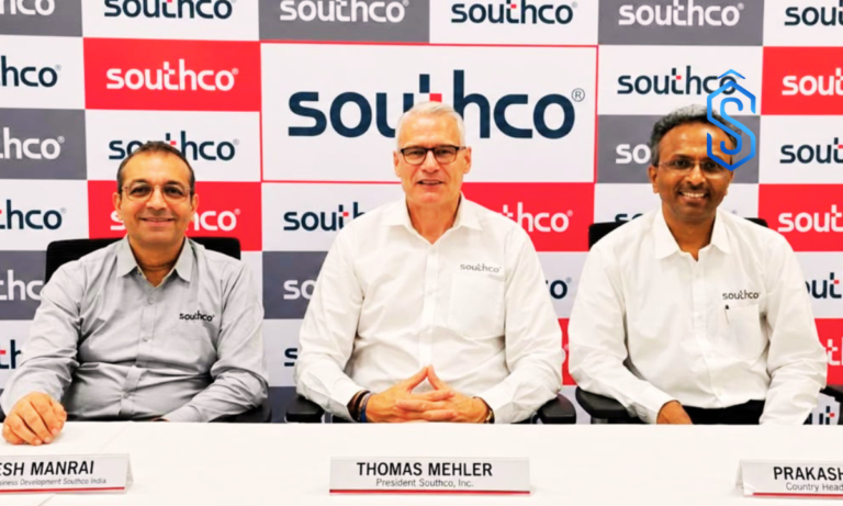Southco President Thomas Mehler, Country Head Prakash T. John, and General Manager - Business Development Veeresh Manrai